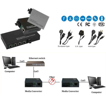 Conversores de fibra Ethernet de modo único Simplex Optical Media Converter